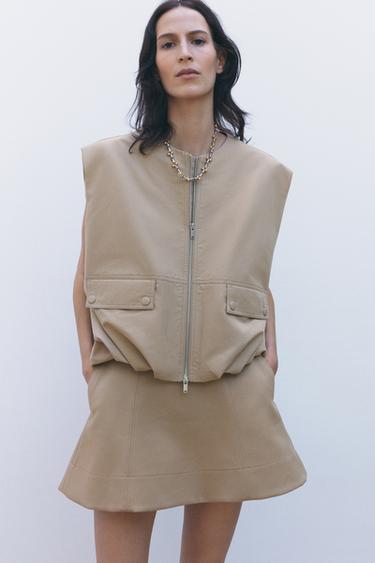 GILET OVERSIZE ZW COLLECTION - Beige de Zara