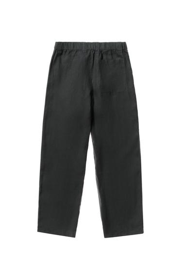 100% HEMP RELAXED FIT TROUSERS - Anthracite grey by Zara