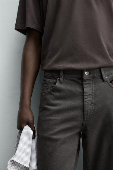 STRAIGHT-LEG TROUSERS - Brown by Zara - Image 5