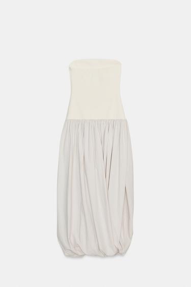 ROBE MI-LONGUE BIMATIÈRE - Gris clair de Zara - Image 6