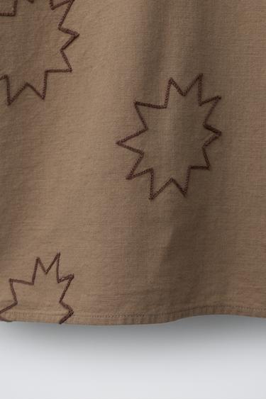 CHEMISE BRODÉE SOLEILS - Marron de Zara - Image 3