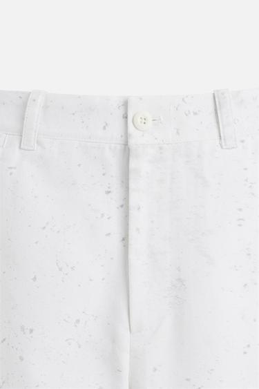 PANTALON COUPE LARGE IMPRIMÉ ABSTRAIT - Blanc de Zara - Image 8