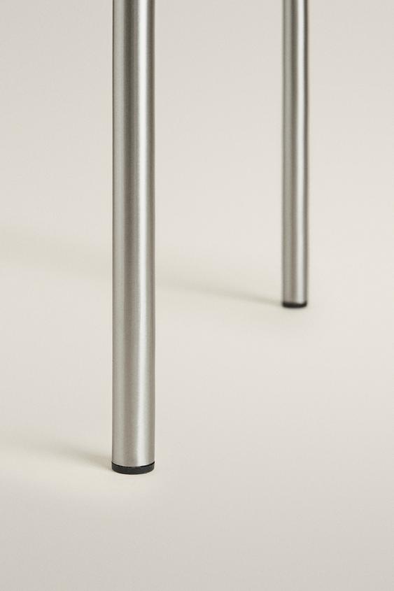 TABOURET EN ACIER INOXYDABLE - Argent Mat de Zara - Image 3