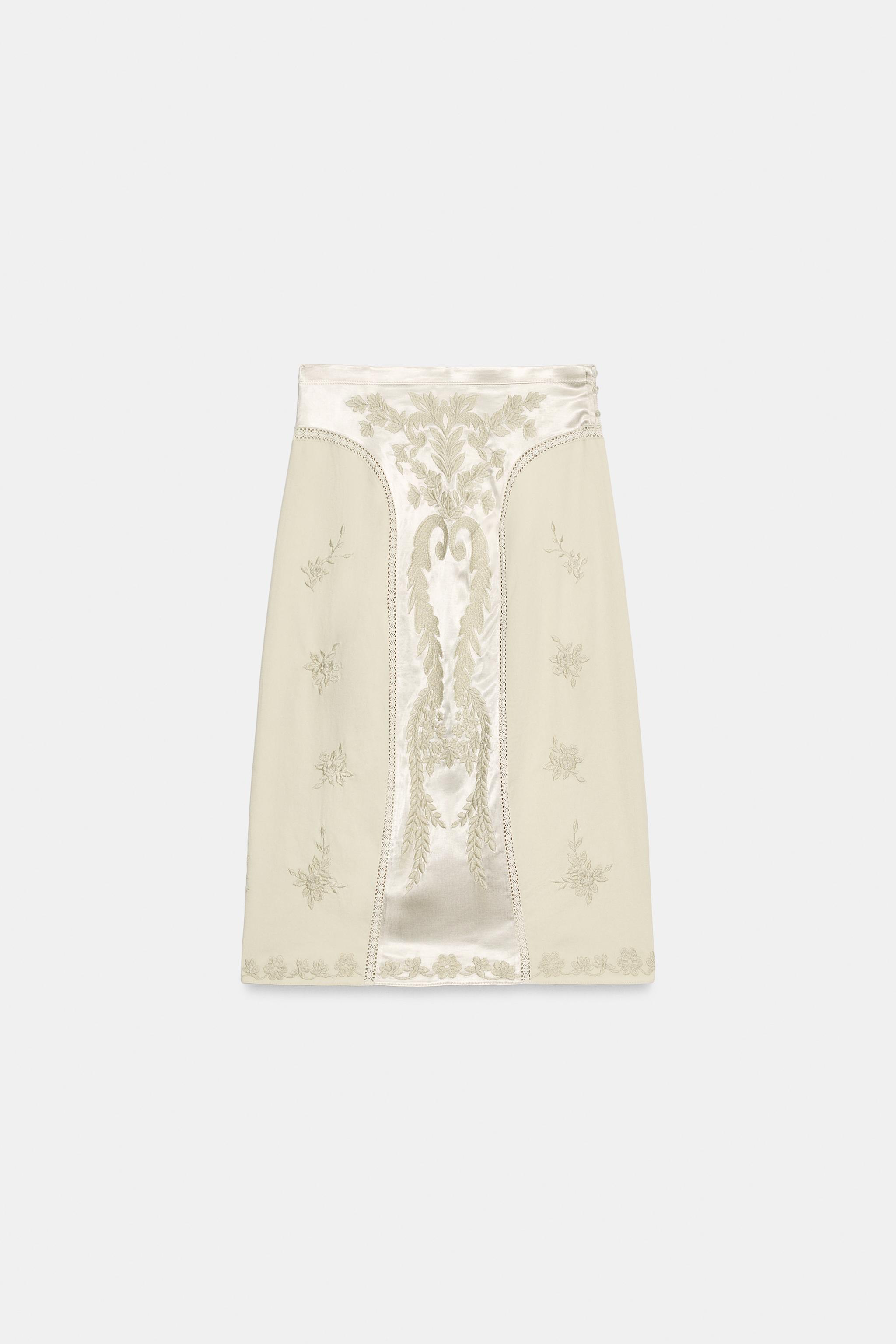 ZW COLLECTION EMBROIDERED MIDI SKIRT