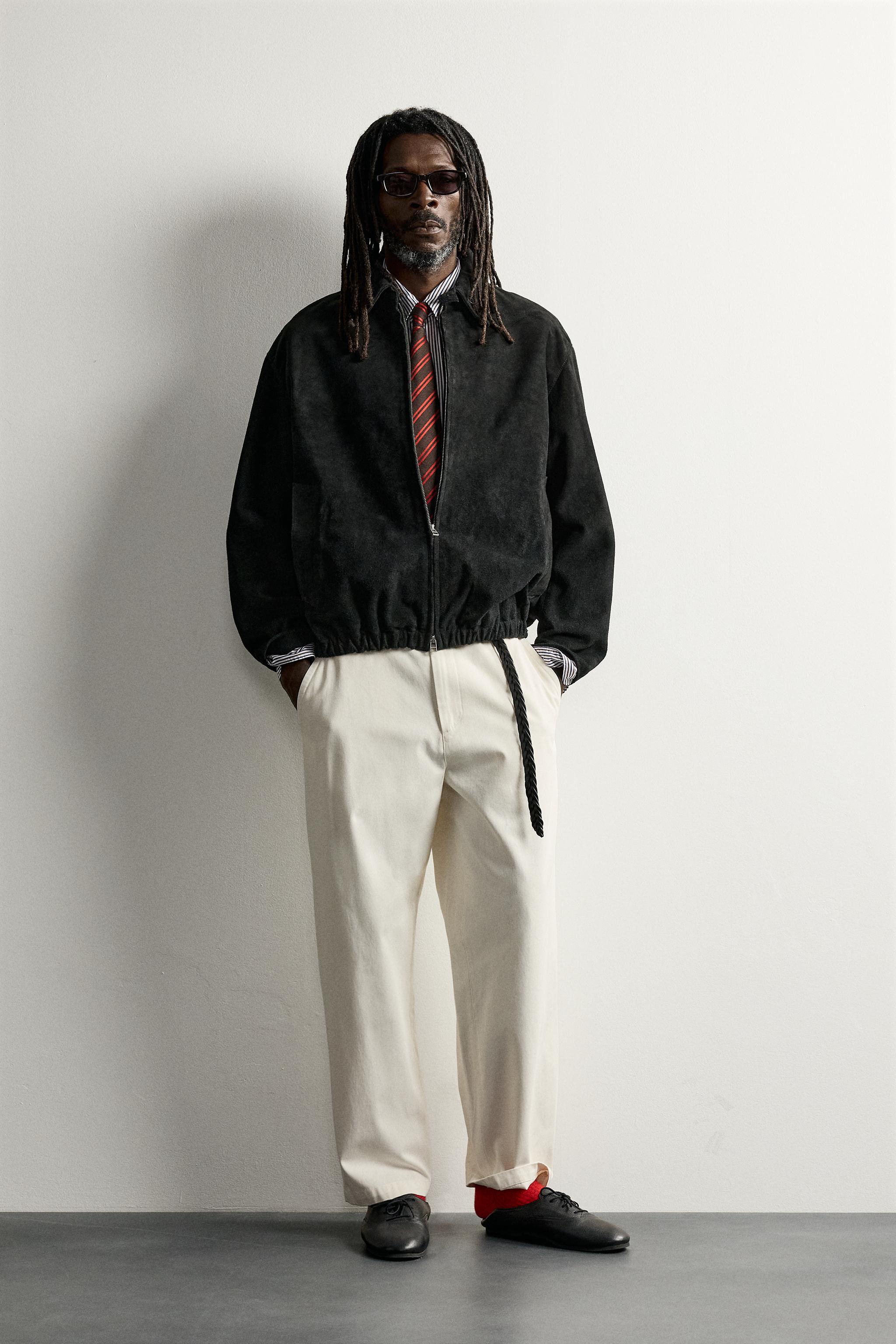 AARON LEVINE X ZARA SUEDE LEATHER JACKET - Black | ZARA United States