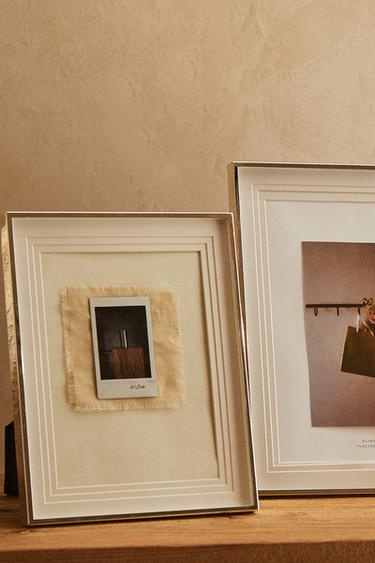 METAL PHOTO FRAME WITH LAYERED PASSE-PARTOUT - Silver by Zara