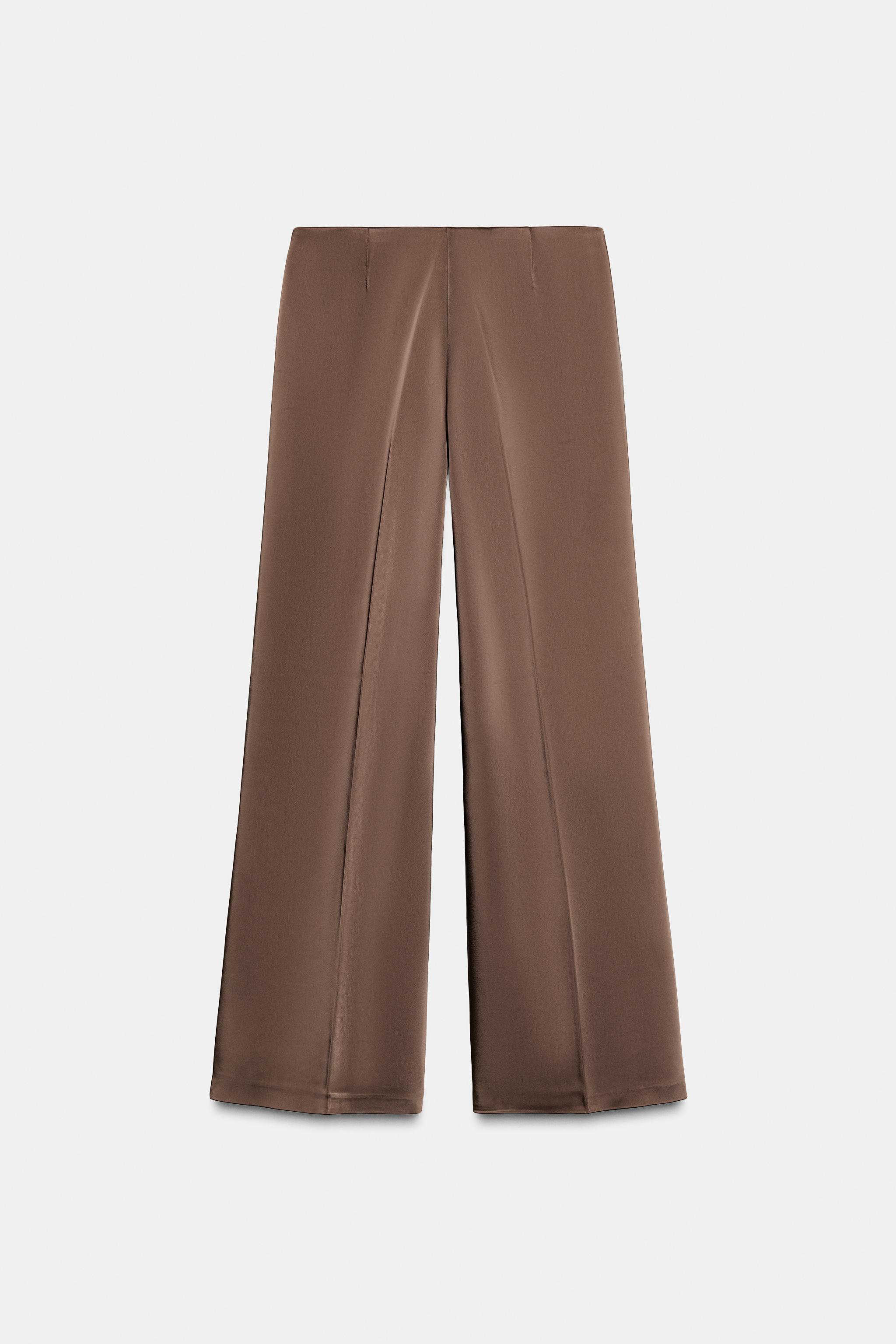 HIGH-WAISTED SATIN PANTS
