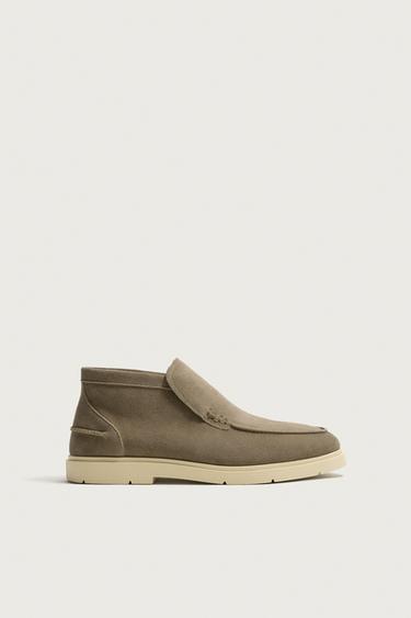 BOTA PIEL CASUAL - Gris Topo de Zara