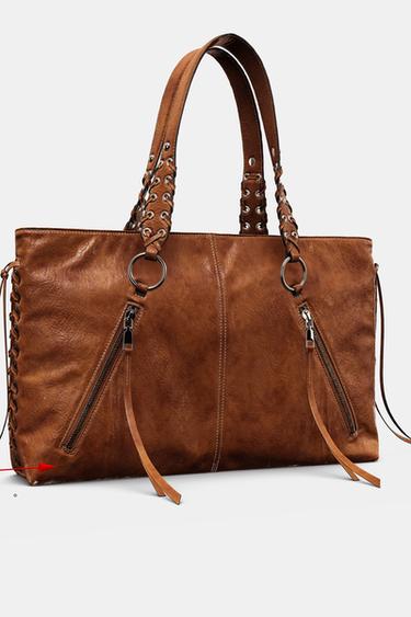 SHOPPER FRANGES - Marron foncé de Zara - Image 2