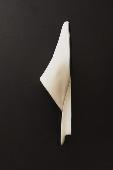 SATEEN WEDGE MULES WITH LEATHER INSOLE — White 1