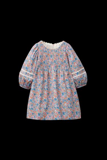 Zara WAVY TRIM FLORAL DRESS - Multicolored - Image 0