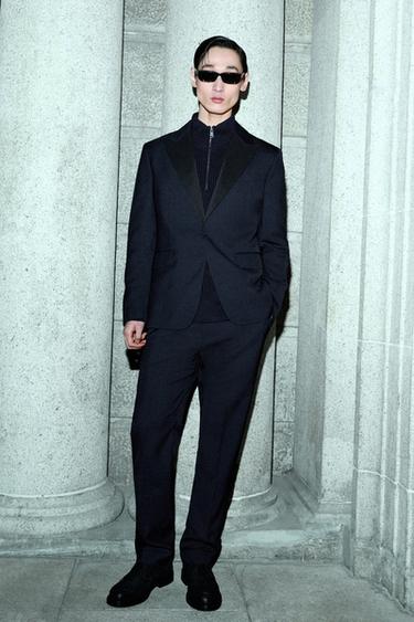 Zara 晚宴款西裝長褲 - 海藍色