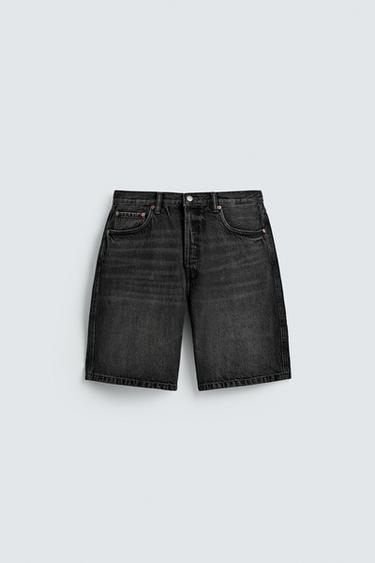 BERMUDA EN DENIM STRAIGHT FIT - Charbon de Zara