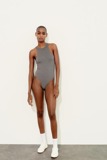BODY POLYAMIDE HALTER - Gris foncé de Zara - Image 0