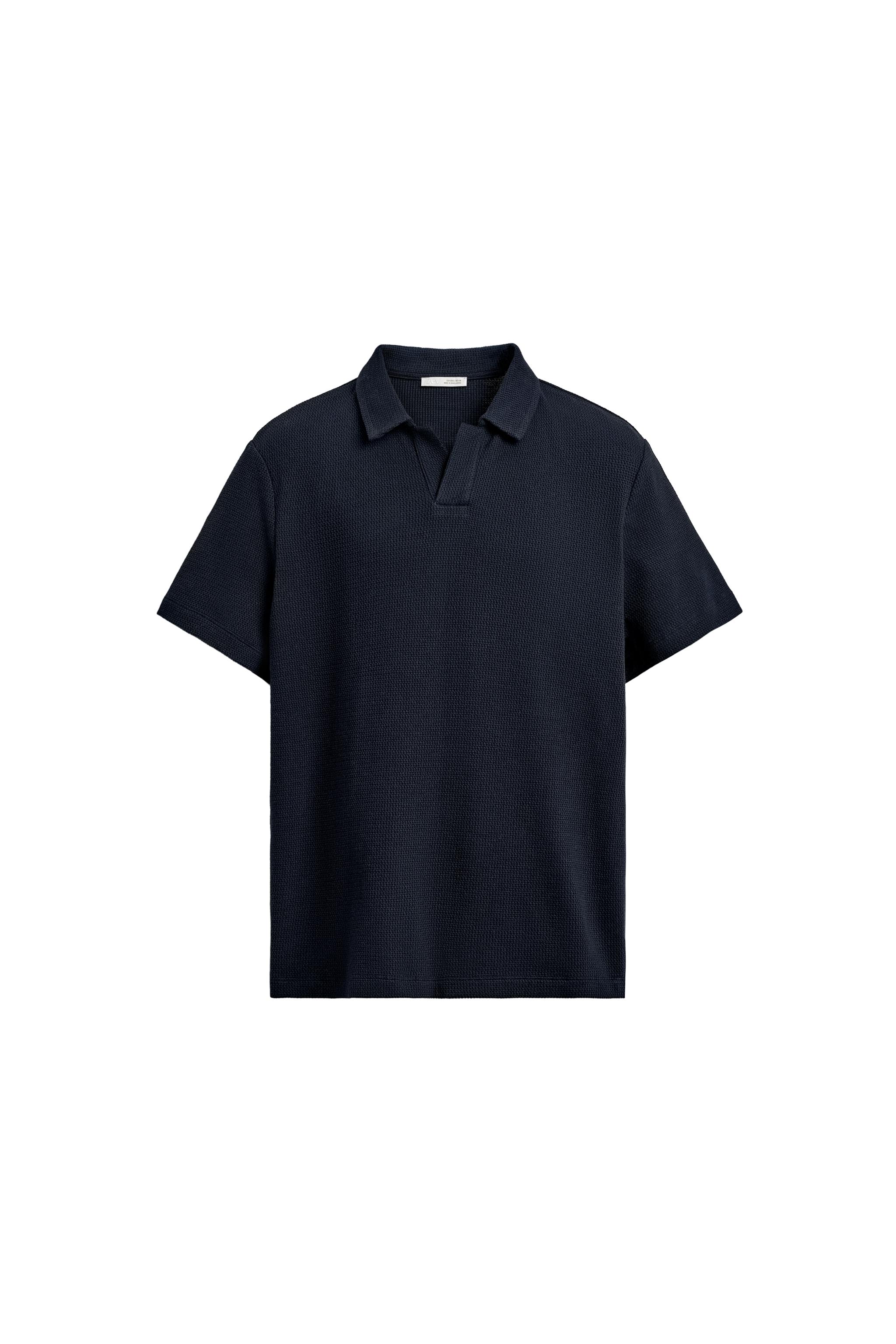 レギュラーフィットテクスチャーポロシャツ - ストライプ | ZARA Japan 