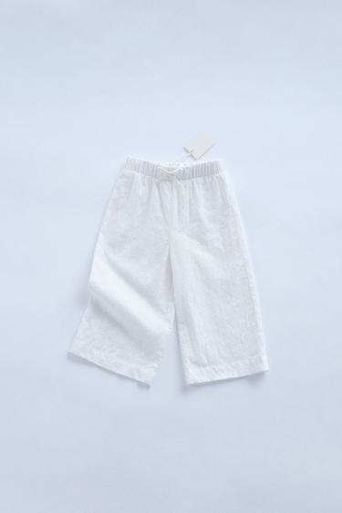 TIMELESS - PANTALÓN CULOTTE BORDADO SUIZO - Blanco de Zara