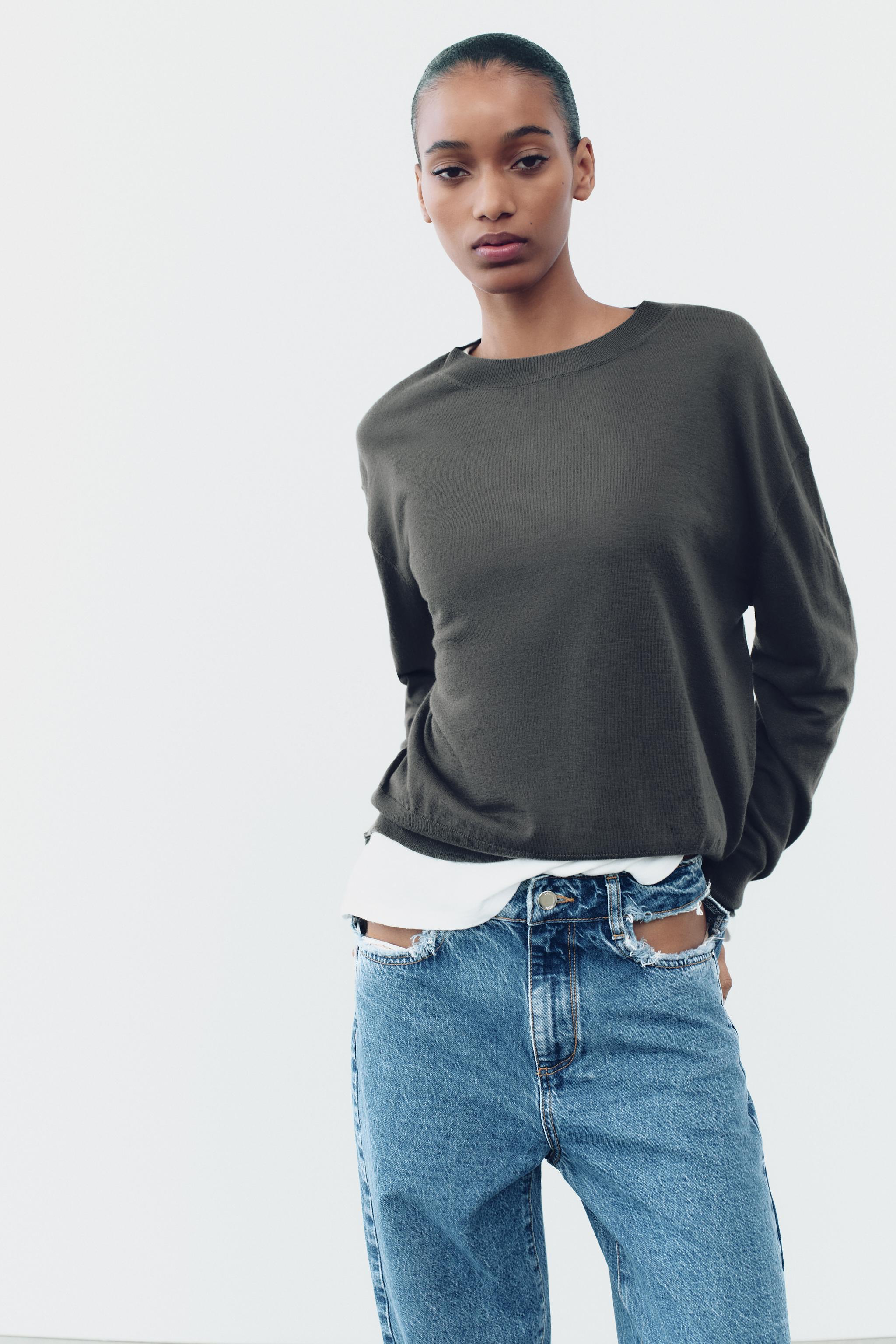 Z1975 STRAIGHT-LEG HIGH-WAIST JEANS - Indigo | ZARA United Kingdom