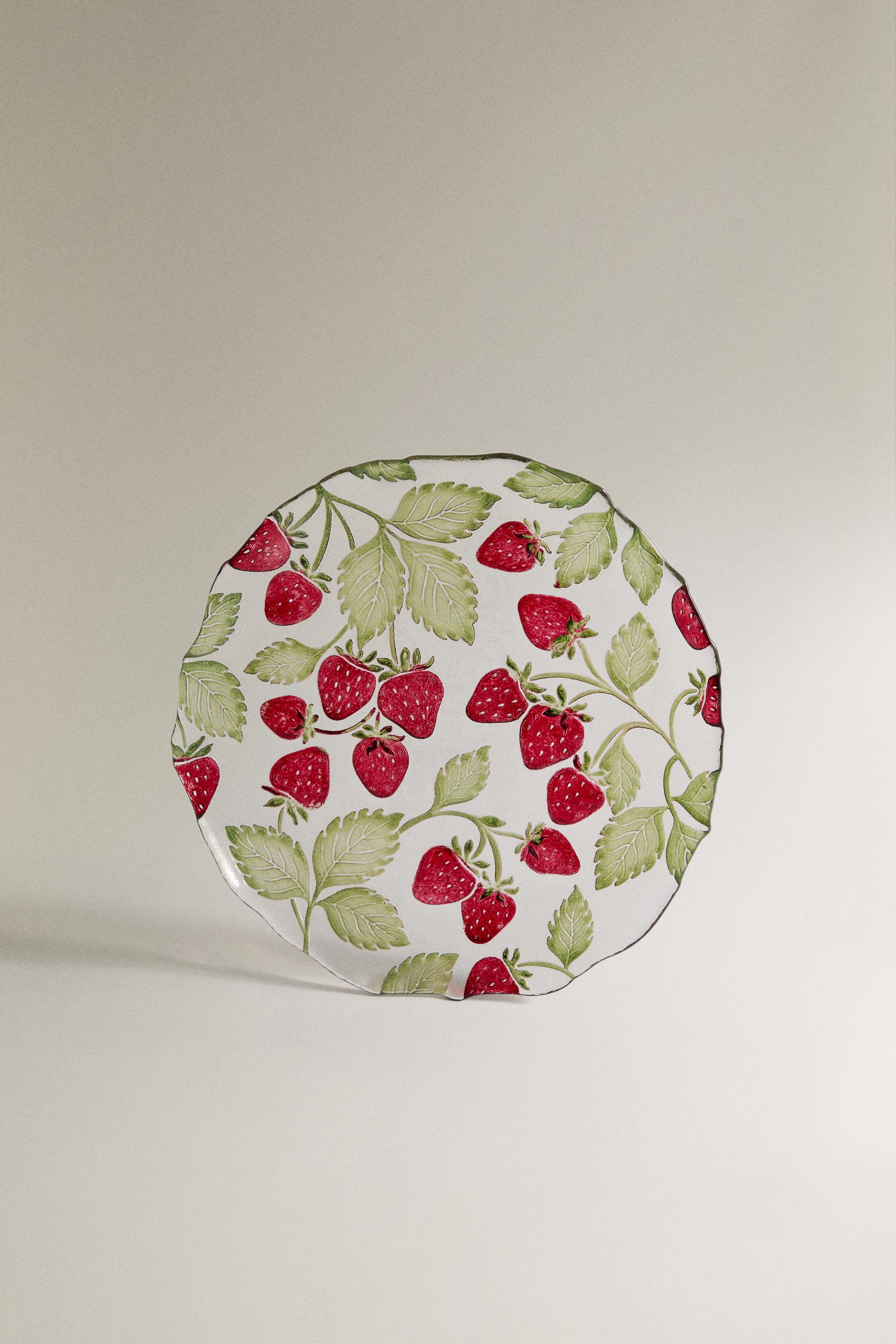 ASSIETTE À DESSERT VERRE FRAISES