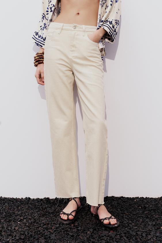 Zara Women Pants Size 6 Brown Twill Wool Blend High Rise Classic Career  Wide Leg