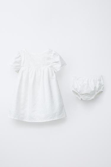 DRESS AND BRIEFS WITH SWISS EMBROIDERY - White by Zara - Image 0