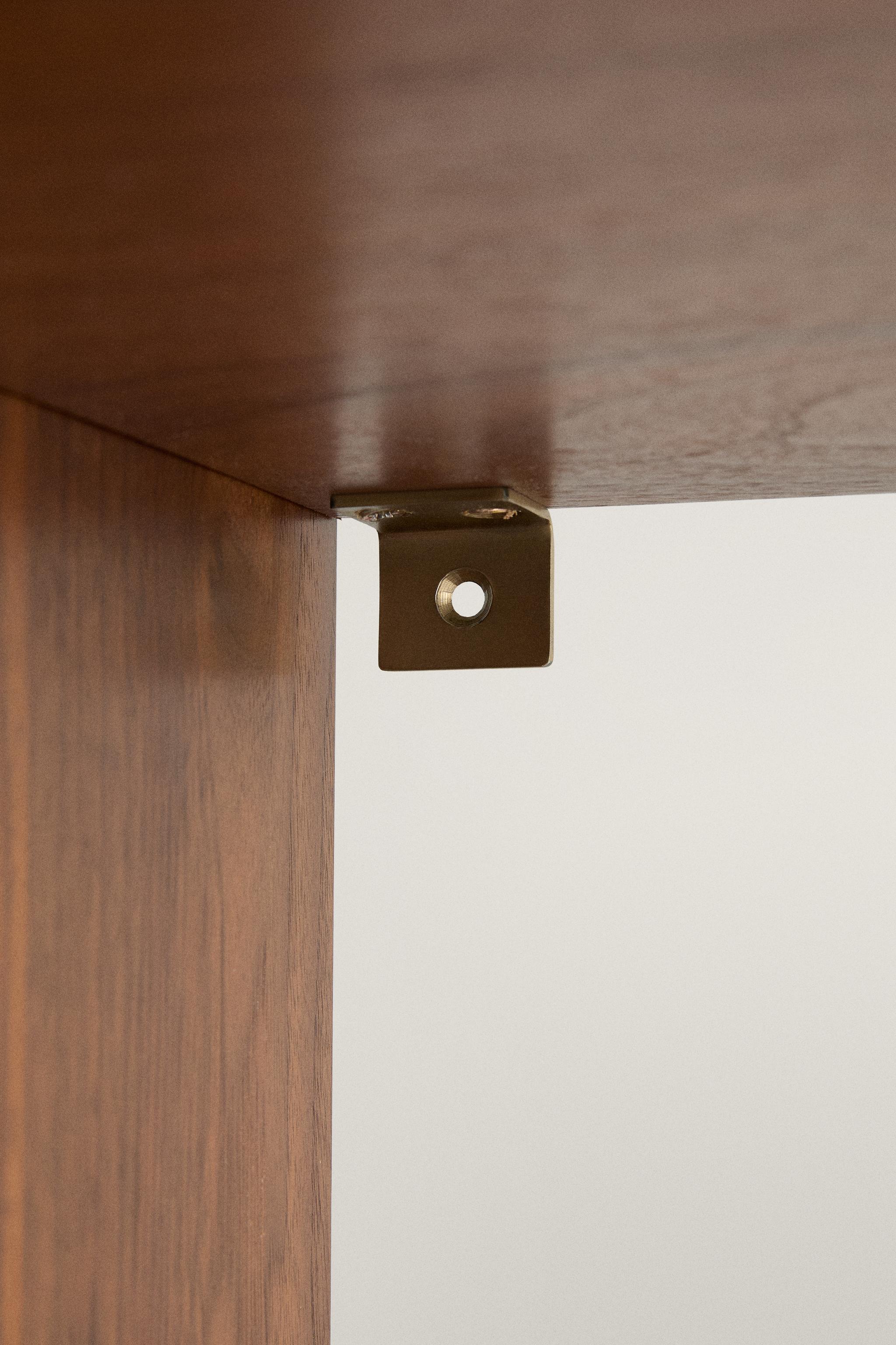 OPEN WOOD AND STEEL SHELVING UNIT