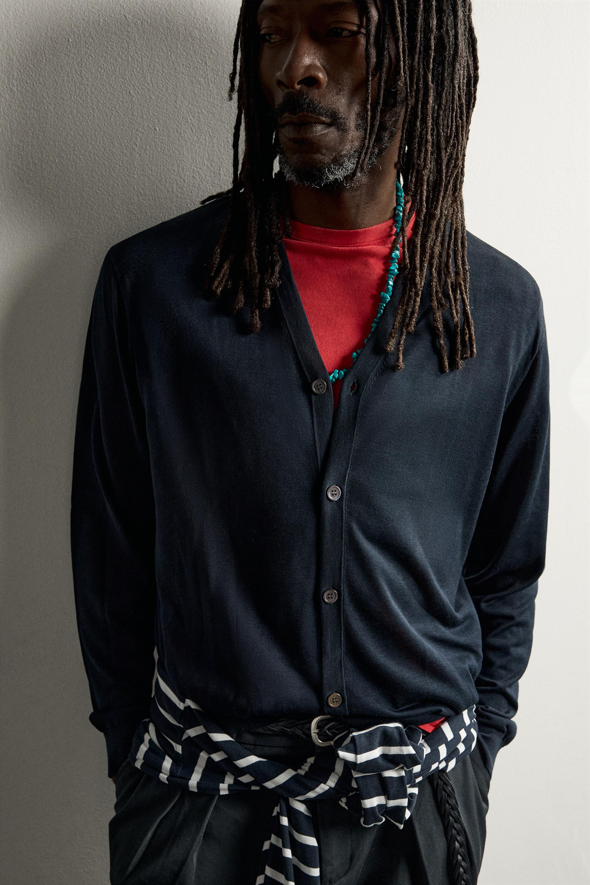 Мужские кардиганы Zara 100% SILK LIGHTWEIGHT CARDIGAN AARON LEVINE X — фото 6