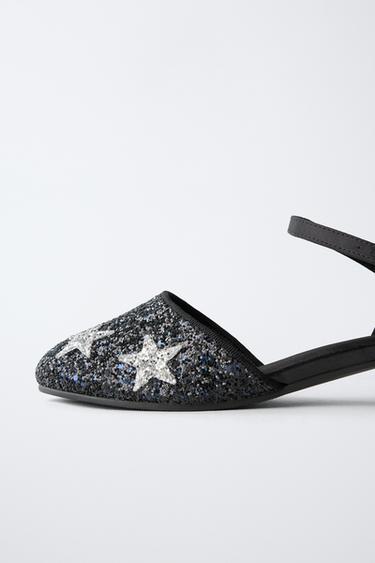 STAR HEEL SHOES WITH GLITTER - Black by Zara - Image 5