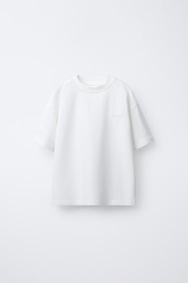 HEAVY T-SHIRT WITH RUBBERISED LABEL - White by Zara
