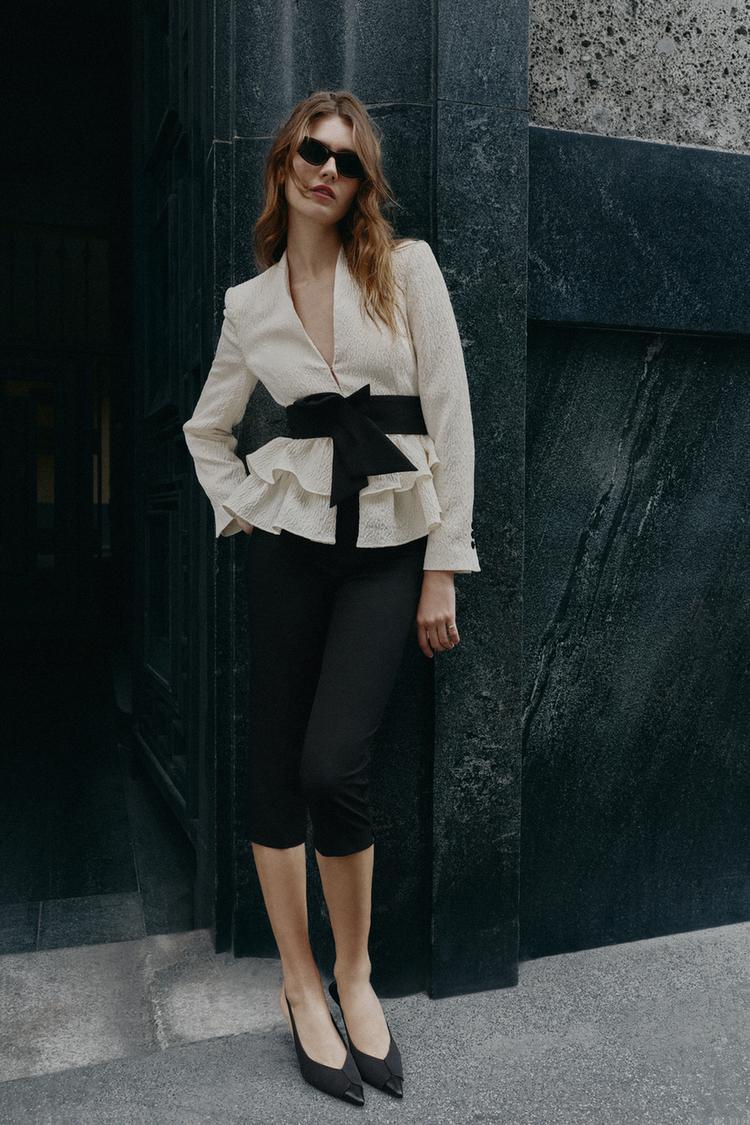 Blazer volantes cinturon