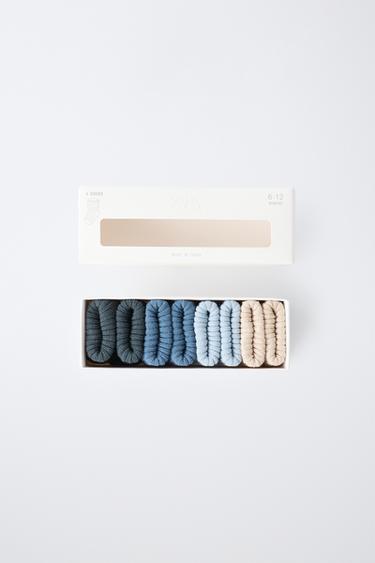 FOUR-PACK OF COLORED SOCKS IN A GIFT BOX — Bluish 2