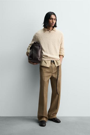 LIMITED EDITION STRAIGHT-LEG TROUSERS - Beige by Zara - Image 0