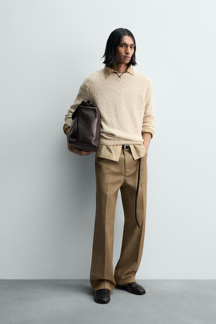 ZARA STRAIGHT-LEG TROUSERS WITH BELT LOOPS
