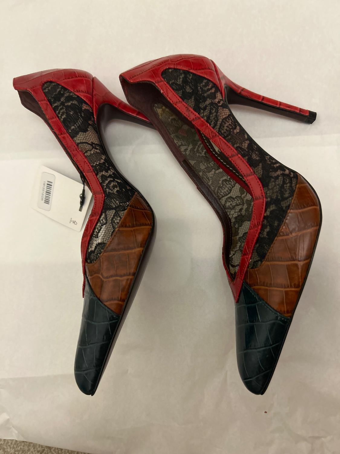 MULTICOLOURED REAL LEATHER HIGH HEEL SHOES - Image 5