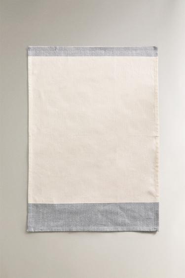 SET OF DYED THREAD TEA TOWELS (SET OF 2) - Blue by Zara - Image 2