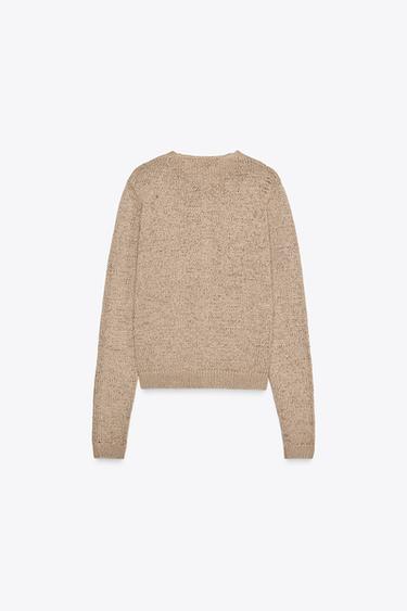 RUSTIC KNIT CARDIGAN - SAND/BROWN by Zara - Image 5