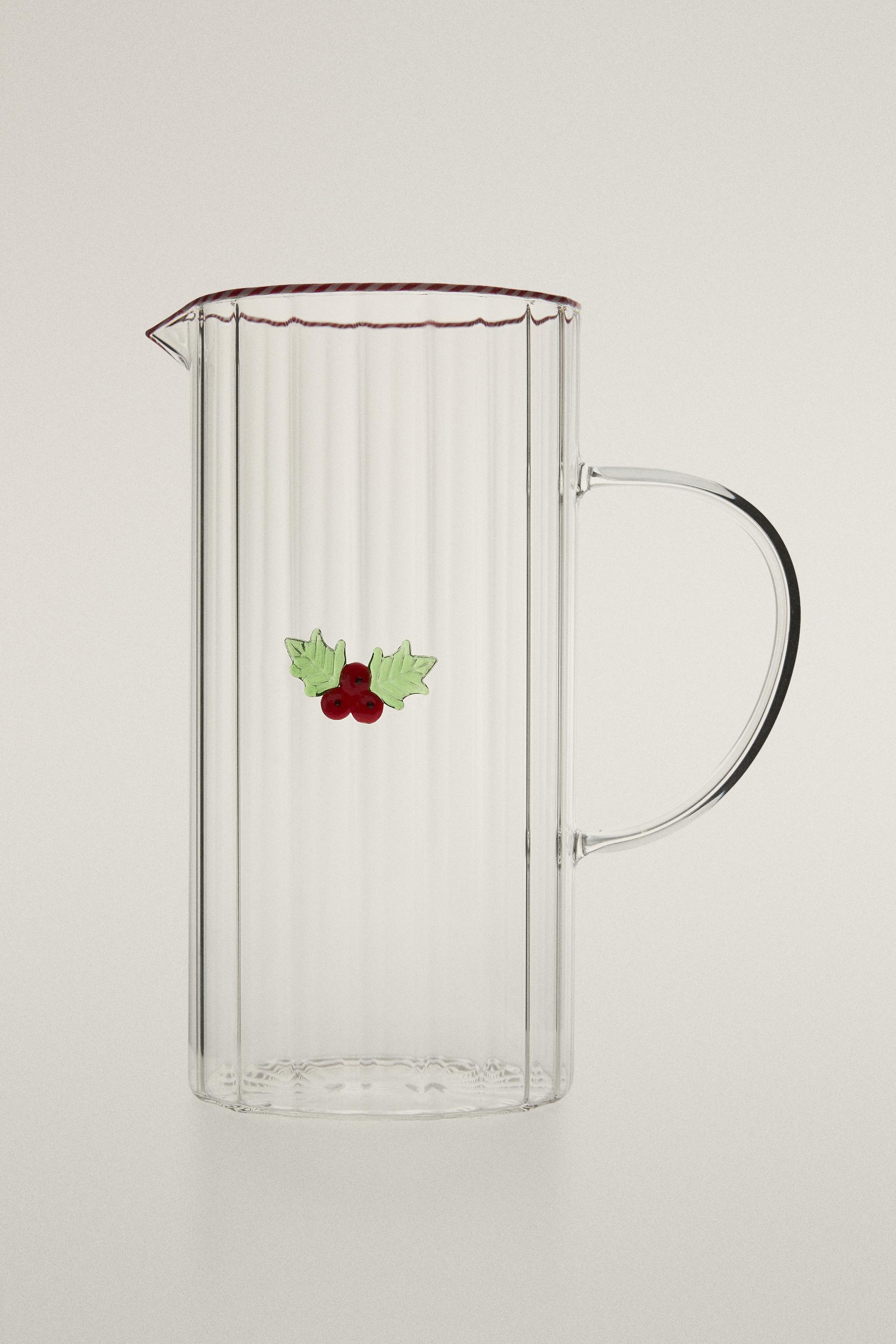 BOROSILICATE GLASS HOLLY PITCHER