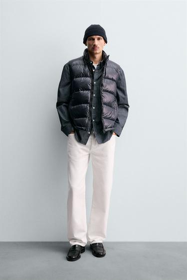 100% FEATHER WATER-REPELLENT DOWN GILET - Dark navy by Zara - Image 0