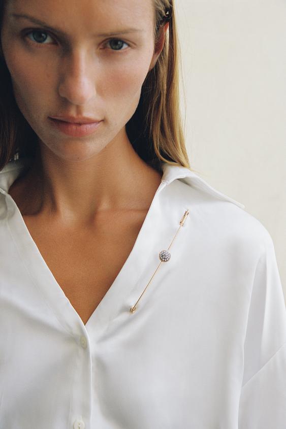 BROCHE METÁLICO BRILHOS - Dourado da Zara - Imagem 0