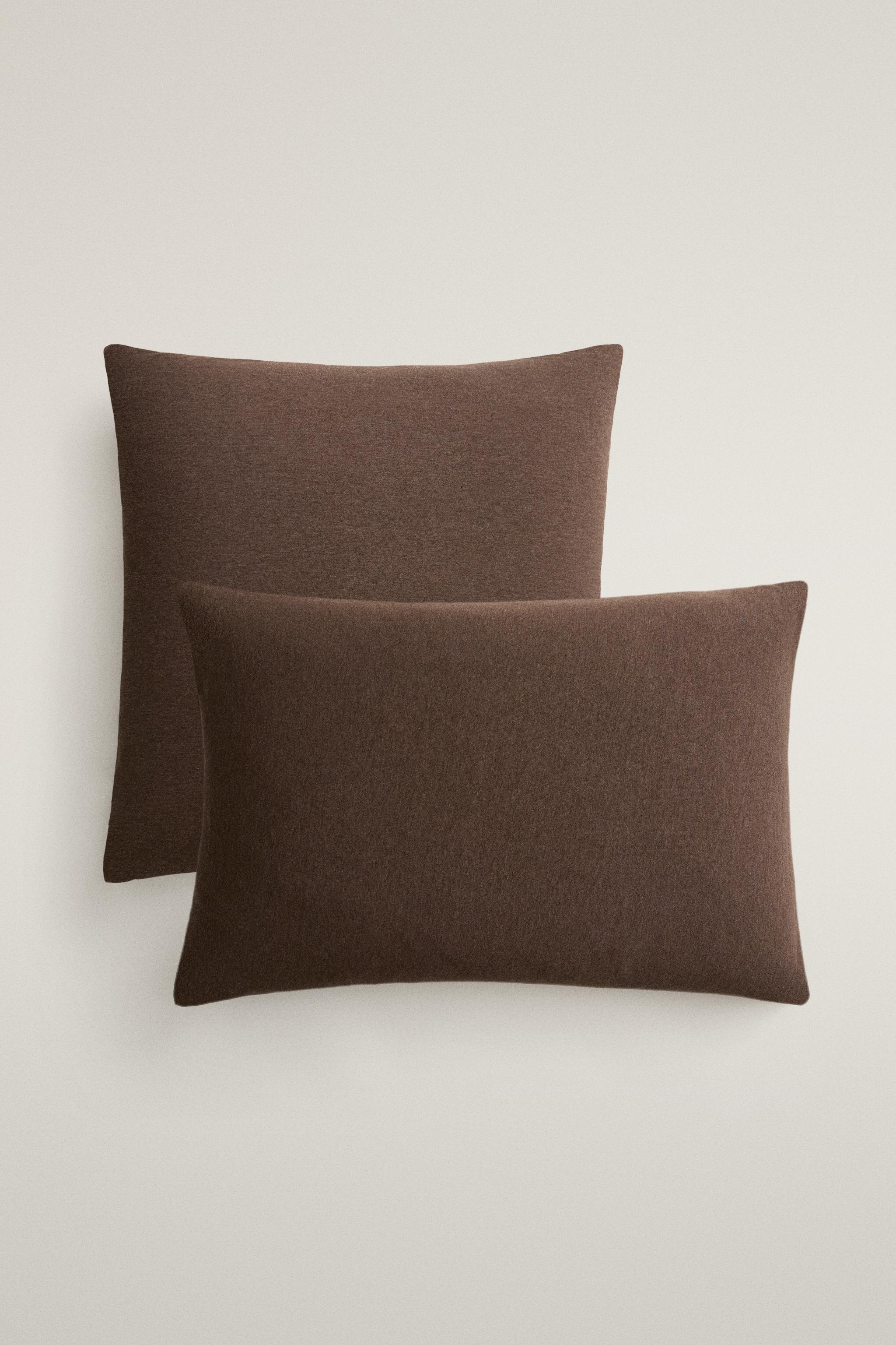 COTTON JERSEY DUVET COVER — Brown