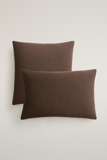 COTTON JERSEY PILLOWCASE — Brown 1