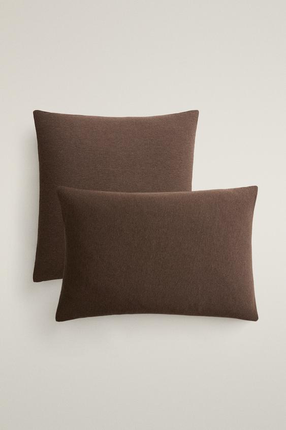 COTTON JERSEY PILLOWCASE - Brown by Zara - Image 0