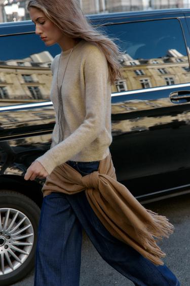 Zara WOOL AND ALPACA SWEATER - Ecru - Image 0