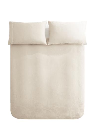 SATEEN JACQUARD DUVET COVER - Oyster-white by Zara