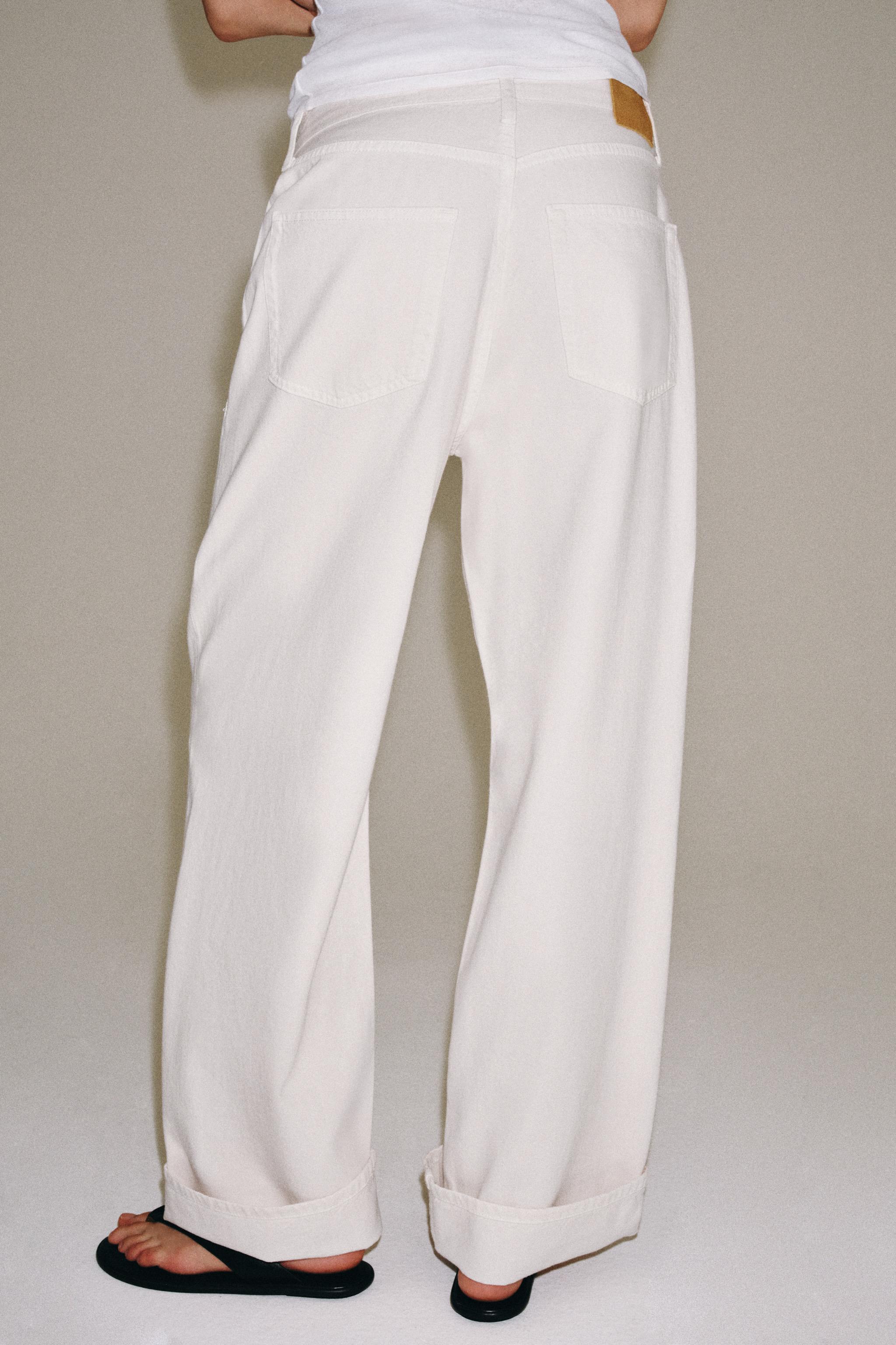 Zara ZW COLLECTION BAGGY ORTA BEL JEAN görsel 3