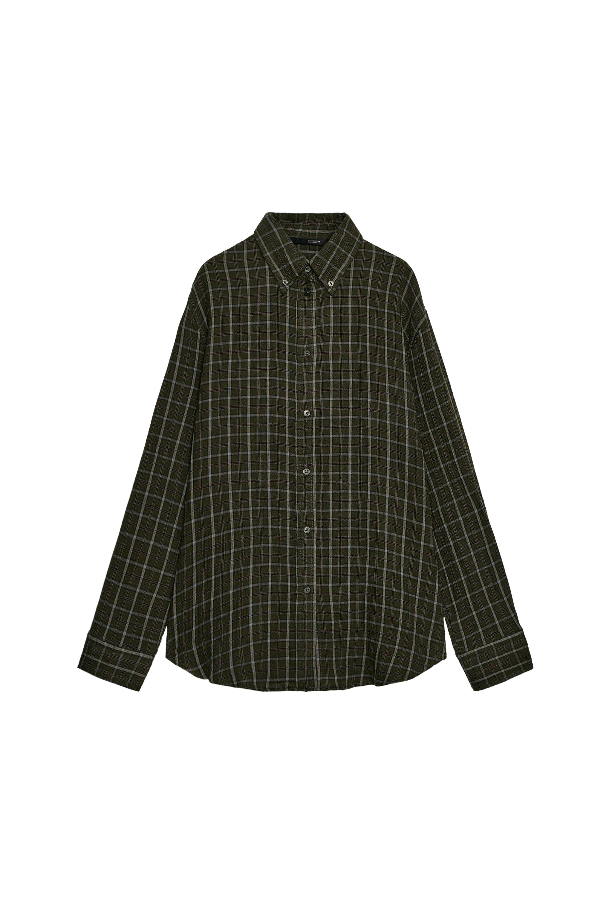 OVERSIZE CHECK SHIRT - Dark green | ZARA South Africa