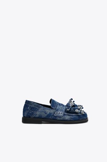 MOCASSINS EN DENIM X FANGLU LIN - Bleu marine de Zara - Image 2