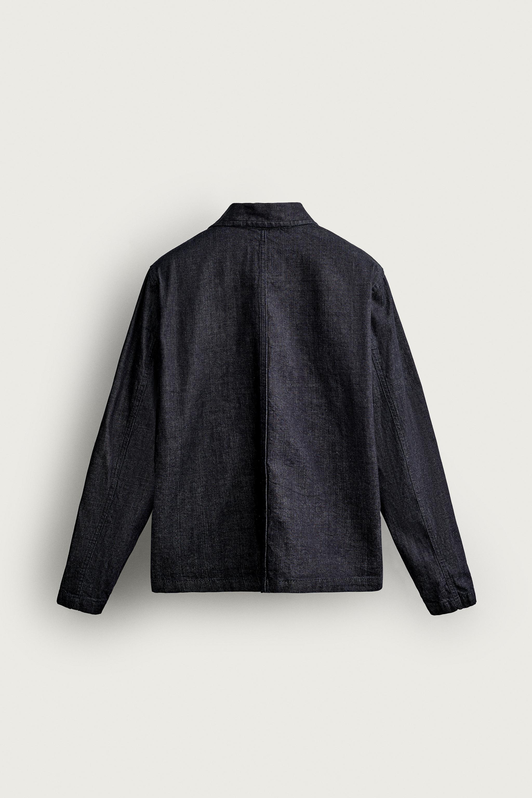 Мужские куртки Zara RELAXED FIT DENIM OVERSHIRT — фото 9