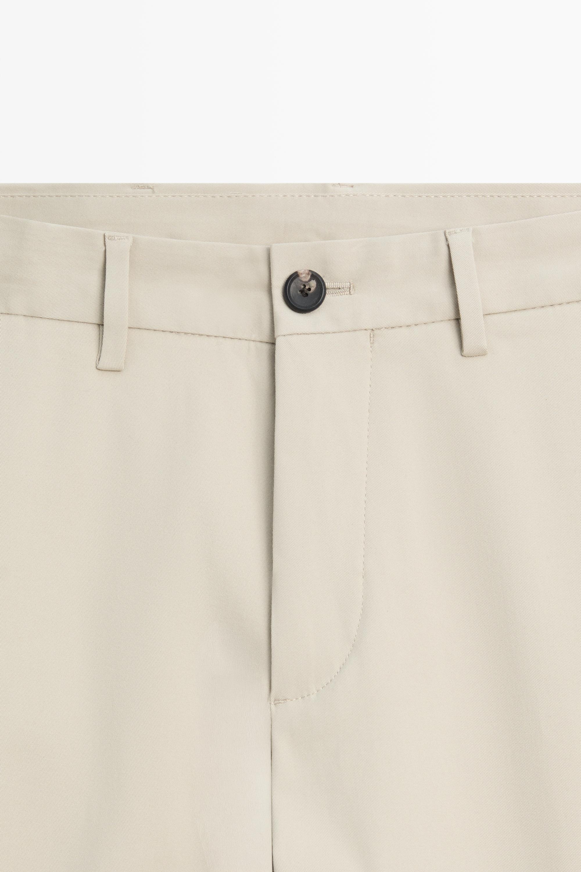 Cotton blend slim fit pants