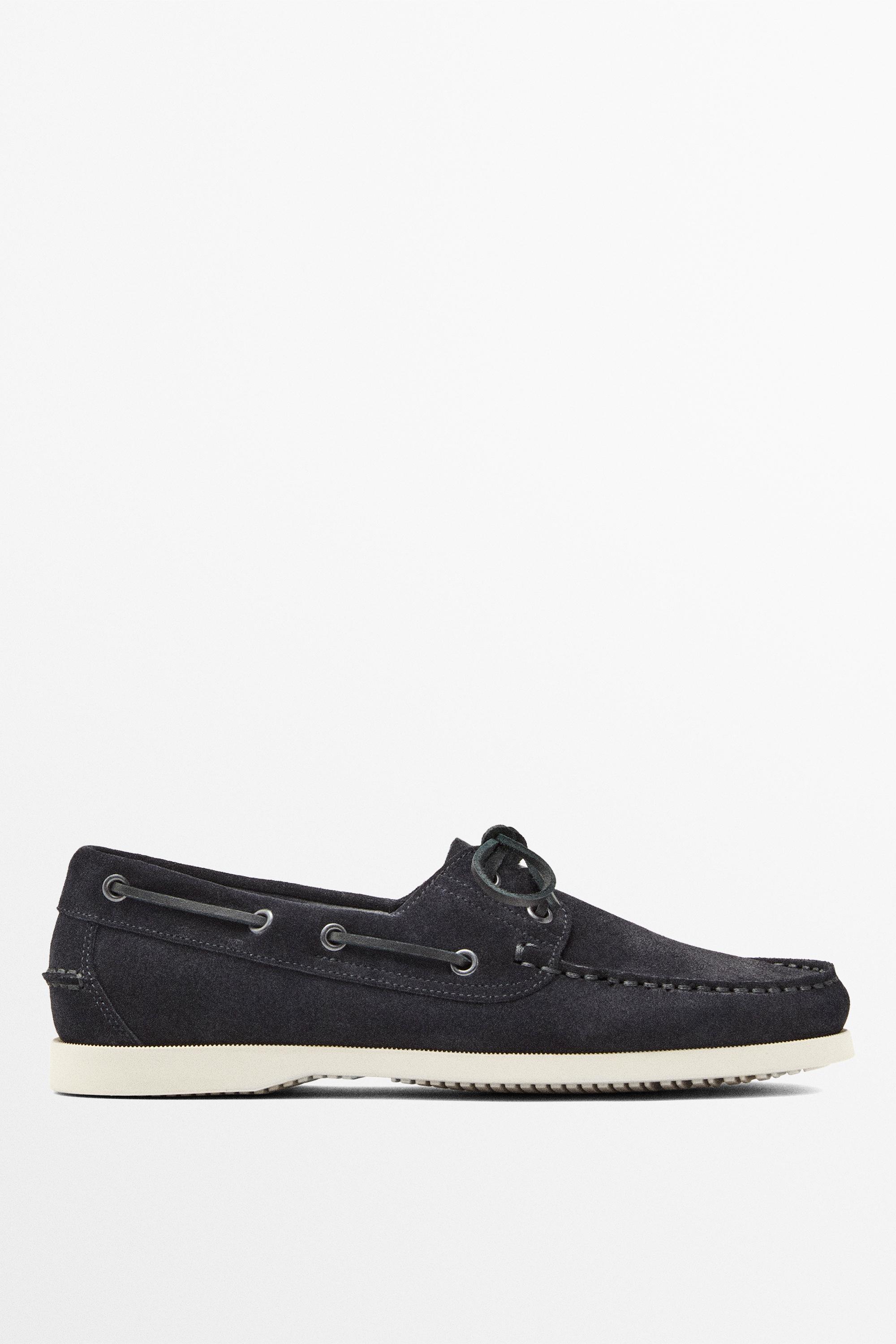 Leather deck shoes — Navy Blue