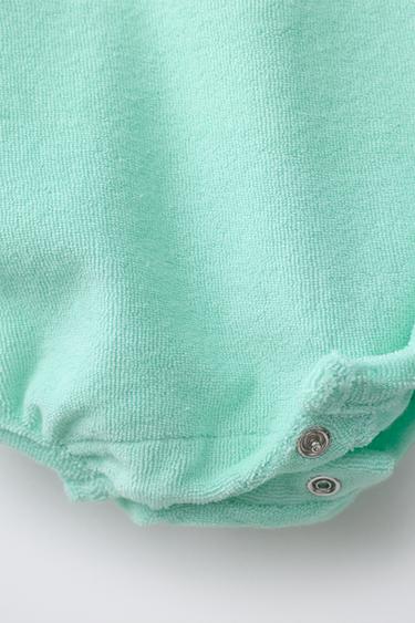 CONTRAST TOWELLING ROMPER - washed green by Zara - Image 3